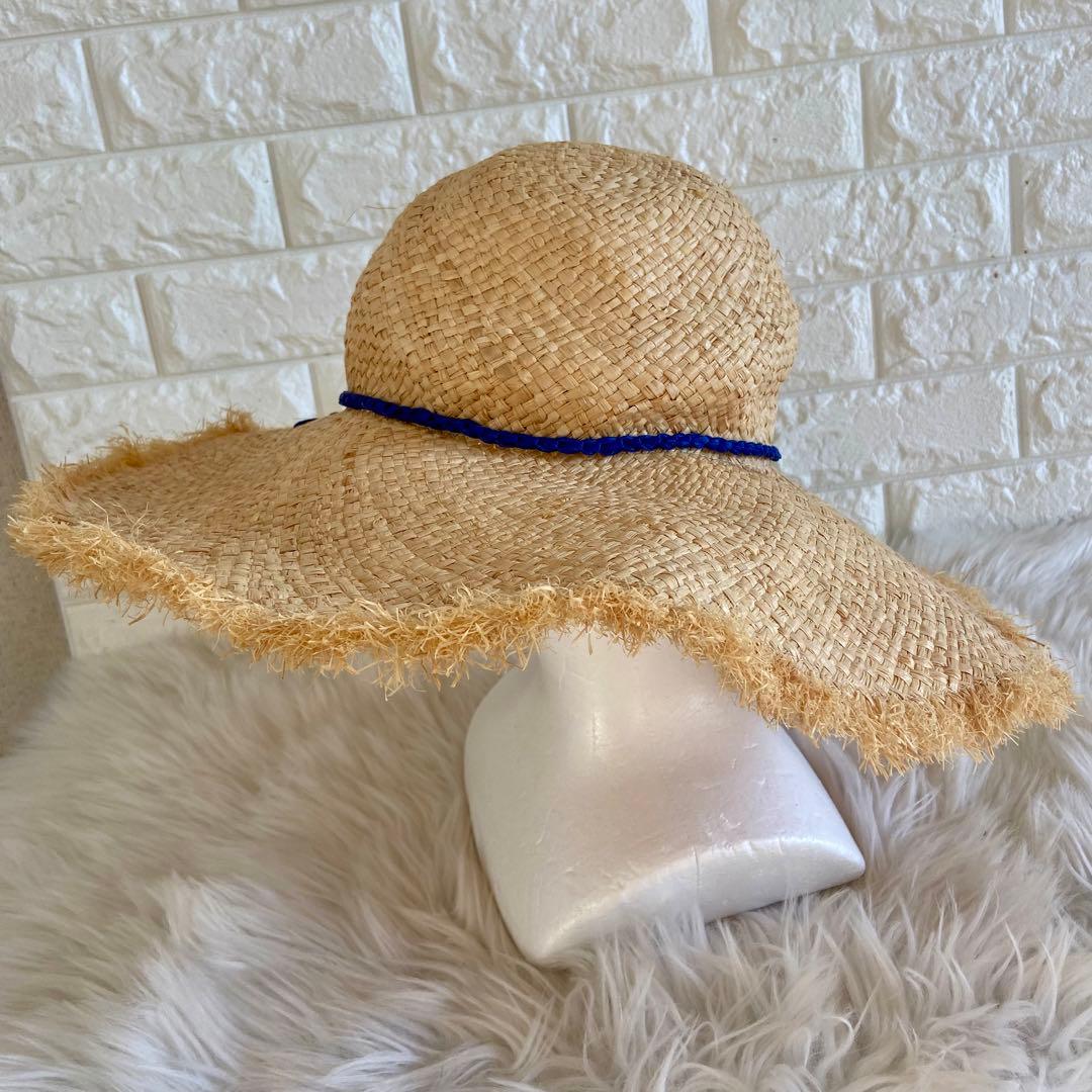 ケイトスペード　ラフィア　花柄　麦わら帽子　ハット