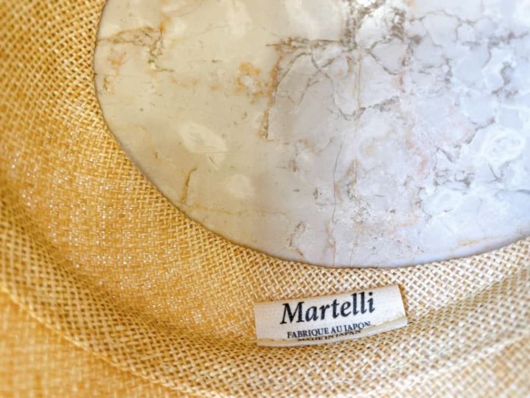 マッテルリ　サンバイザー　帽子　麦わら帽子　57cm　黒色　リボン　レディース