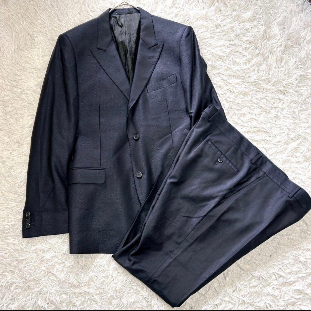 美品 ヴェルサーチ Versace セットアップスーツ ダークブルー