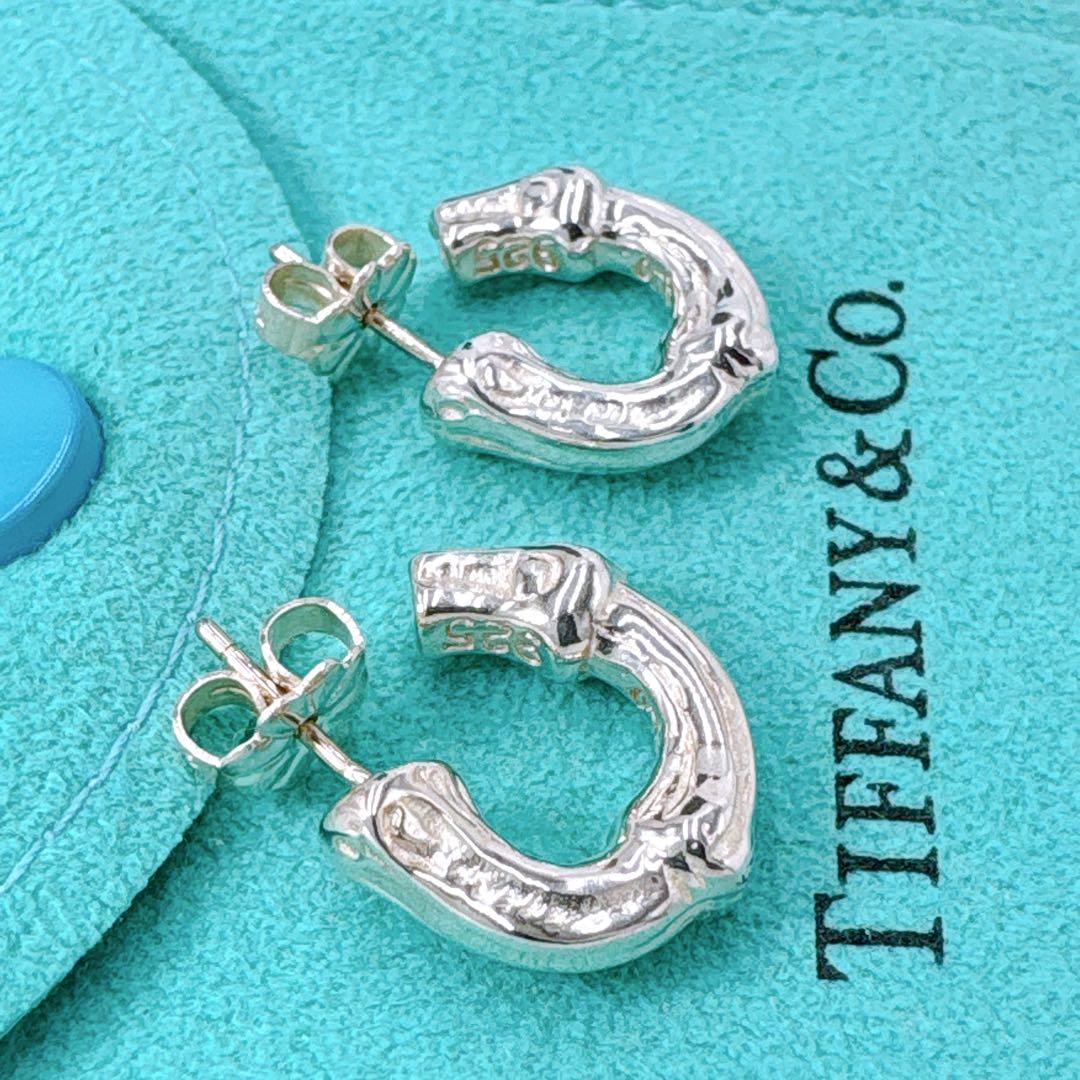 極美品 オールドティファニー バンブー スモール ピアス シルバー925