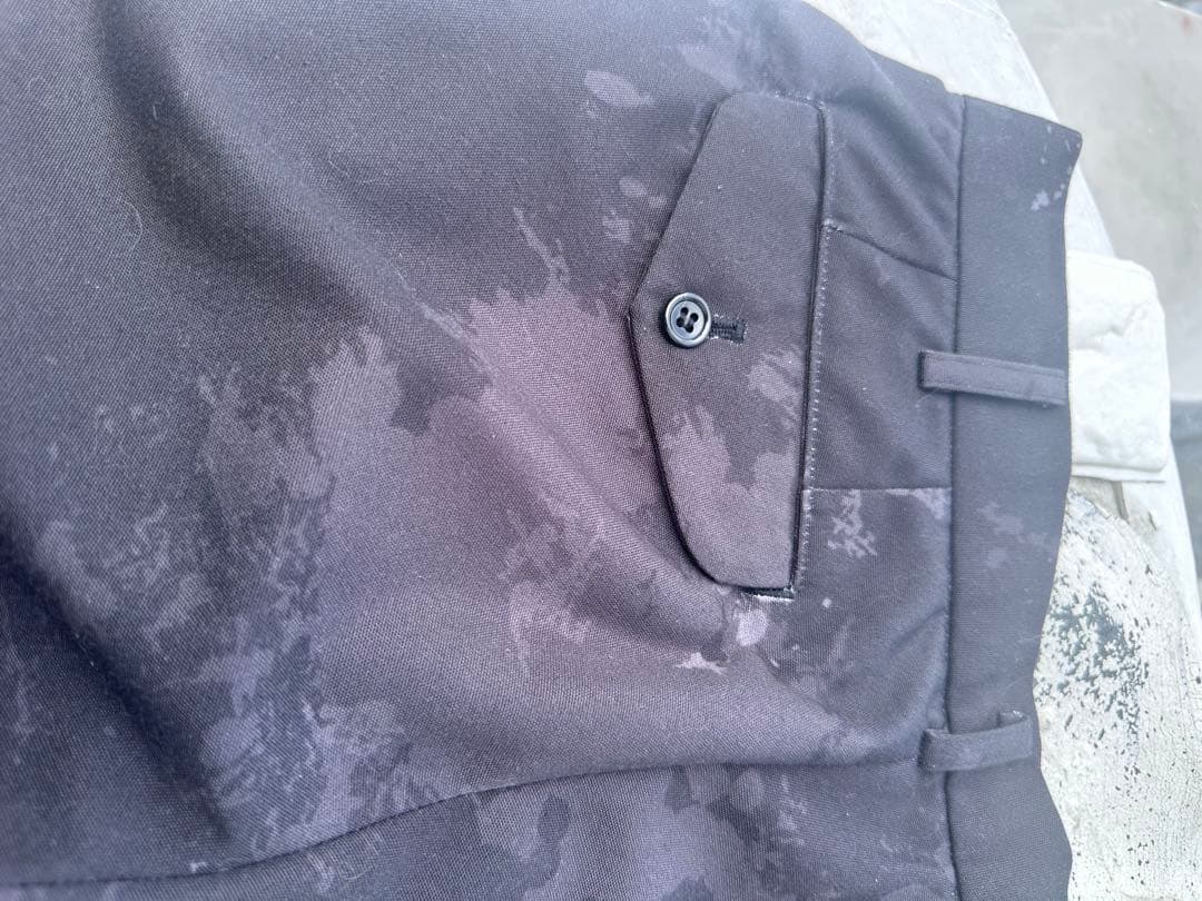 ブラックコムデギャルソン スプラッターパターン 黒 チノパン