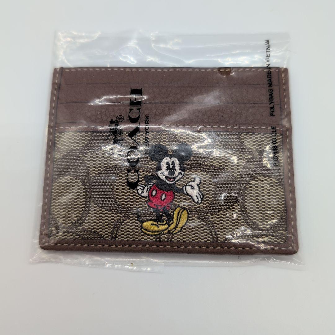 コーチ☆ディズニー ミッキー☆シグネチャー カードケース ☆パスケース✩名刺入