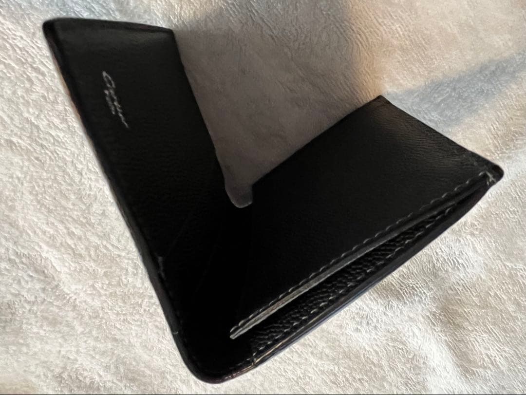 【美品】カルティエ カードケース 名刺入れ　ブラックレザー シルバー金具