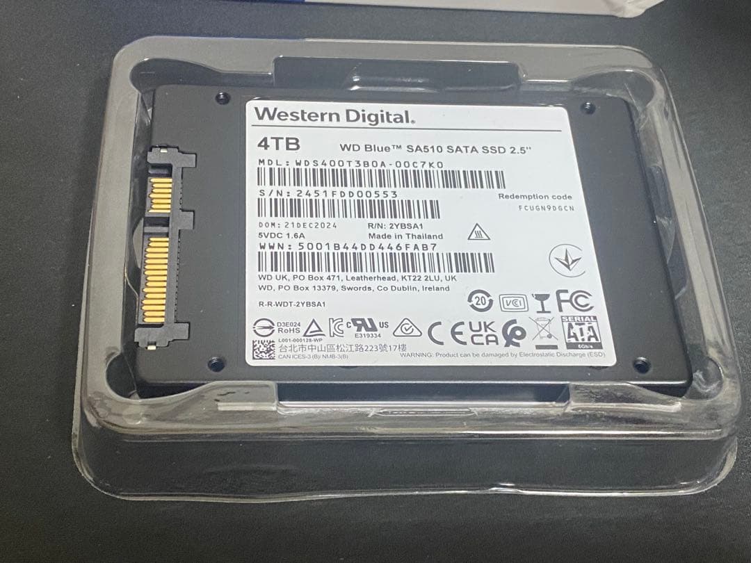 内蔵型SSD WD Blue SA510 SATA SSD 4TB