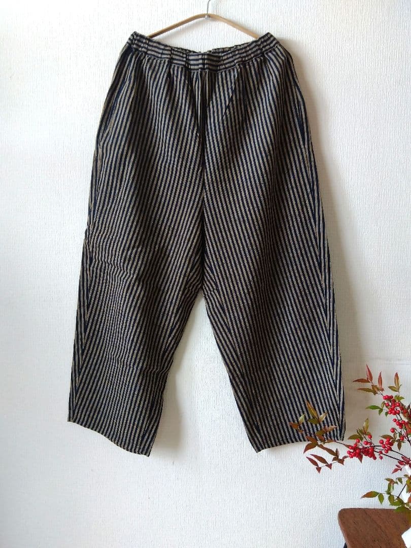 ヤンマ産業　会津木綿　棒縞 パンツ