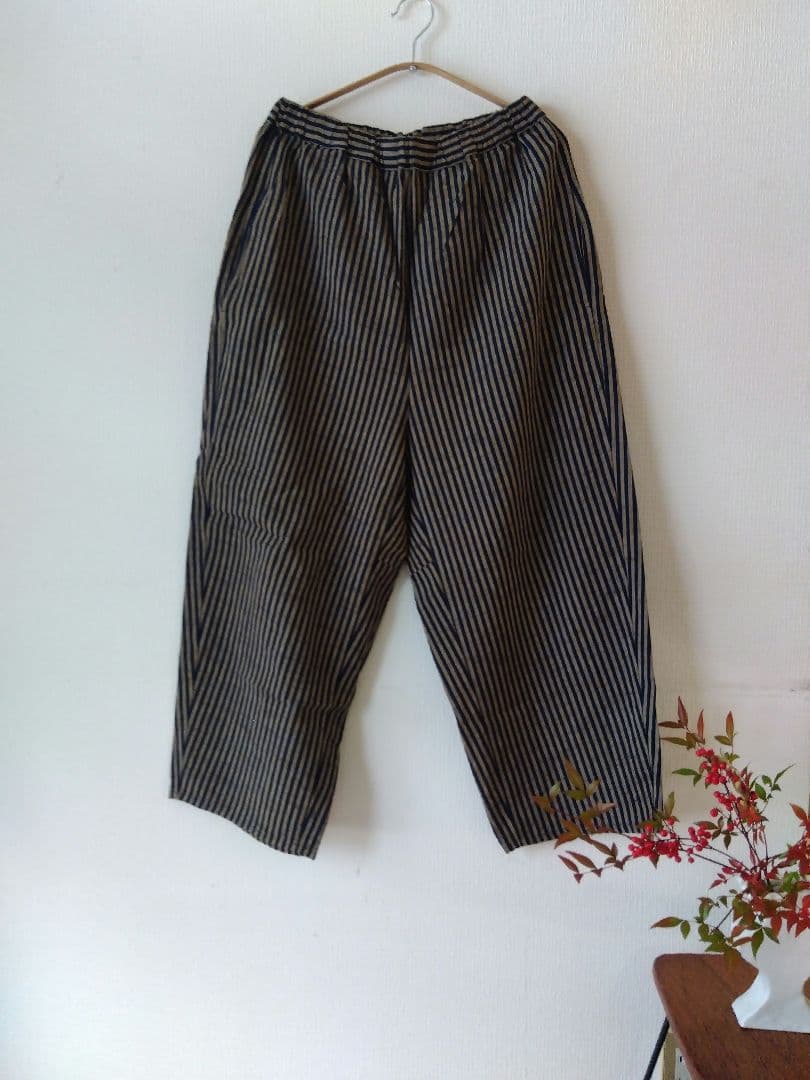 ヤンマ産業　会津木綿　棒縞 パンツ