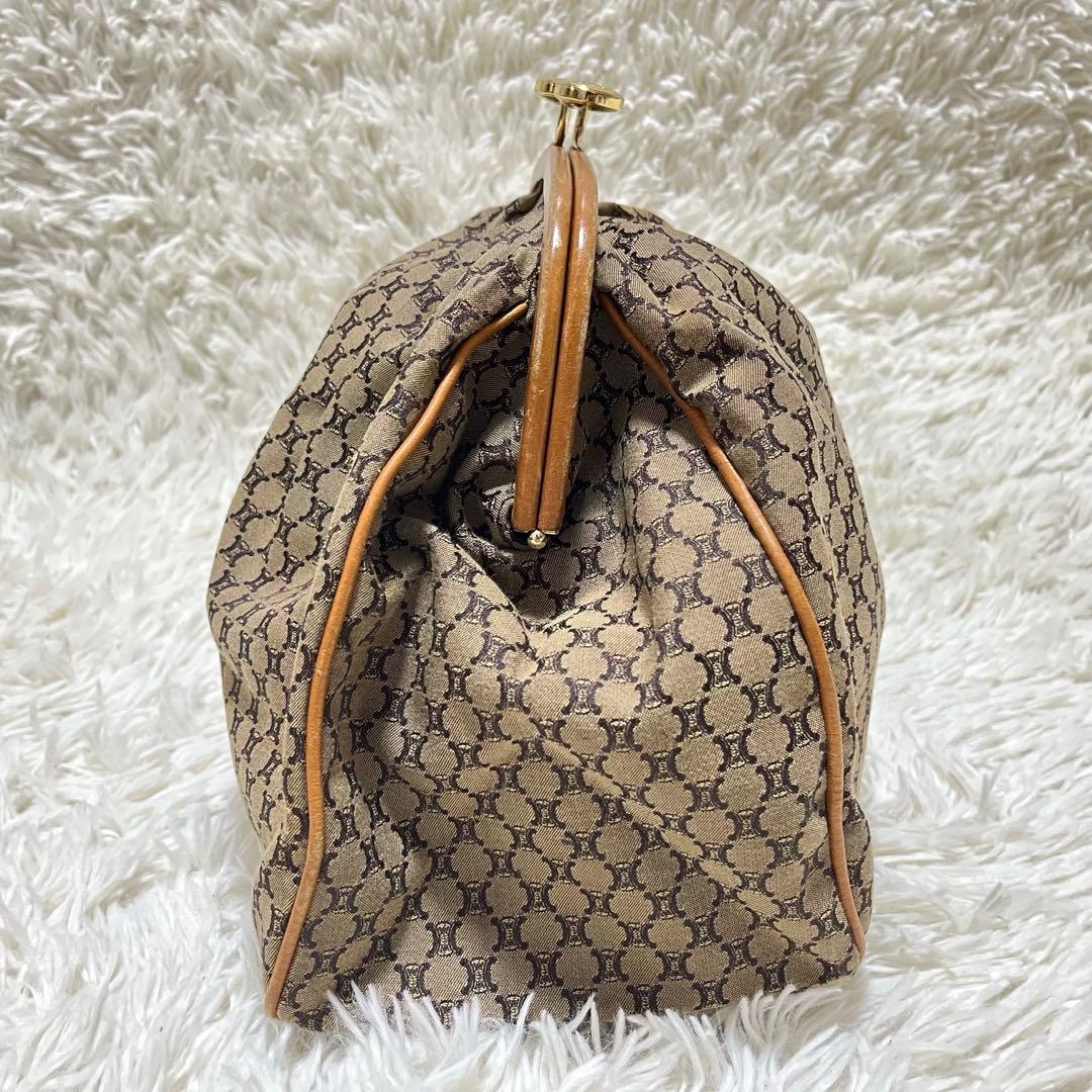 オールド　セリーヌ　ヴィンテージ　マカダム柄　ポーチ　クラッチバッグ　がま口