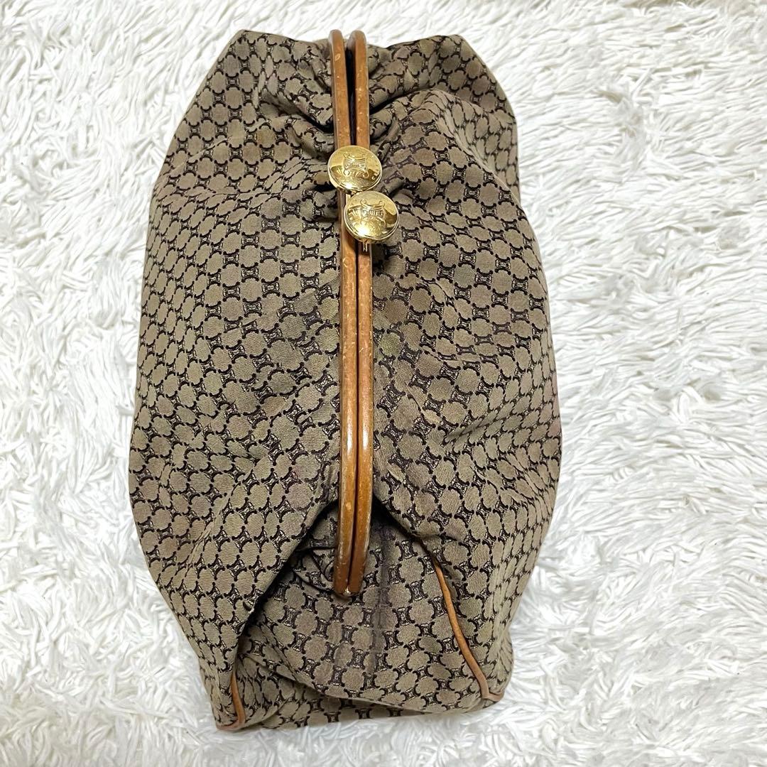 オールド　セリーヌ　ヴィンテージ　マカダム柄　ポーチ　クラッチバッグ　がま口