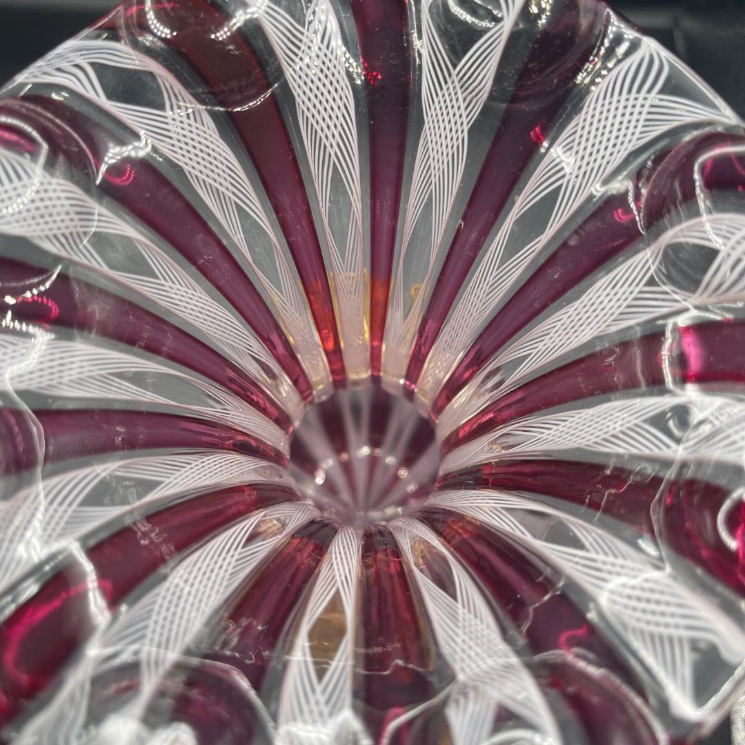 MURANO ムラーノ ベネチアンガラス 約20cmフラワーベース 花瓶 ピンク