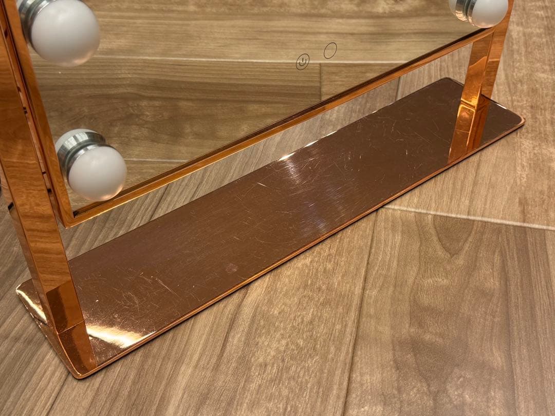 Francfranc LEDスタンド式化粧鏡 ローズゴールド