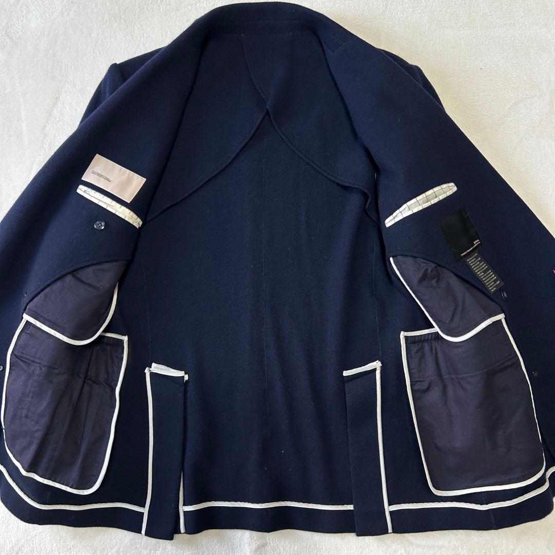 美品 D/him ダブルスタンダード カシミヤ100% ダブルジャケット48 紺