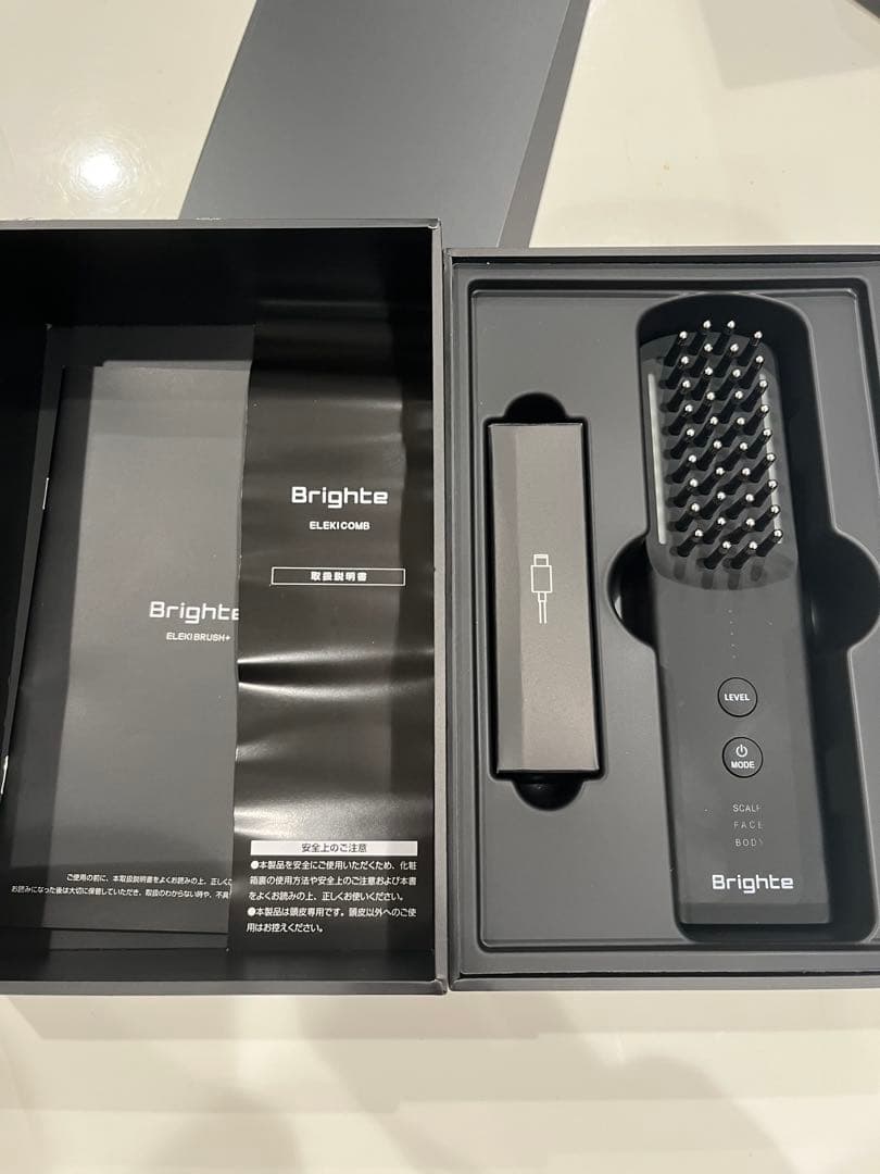 Brighte エレキブラシプラス　ブラシ型美顔器　黒