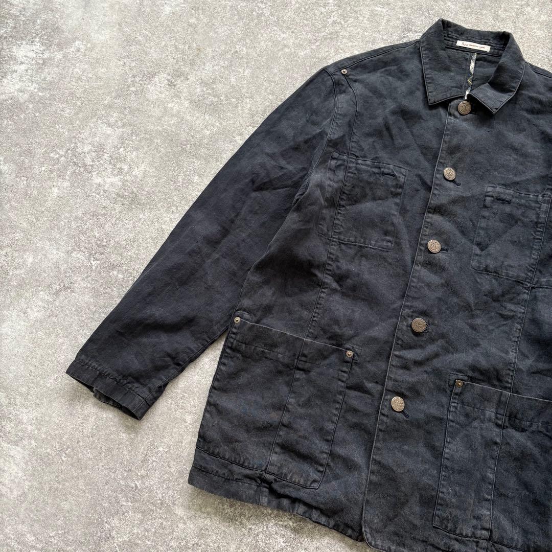 【Papas】 パパス リネンカバーオール ジャケット 90s 麻 ヴィンテージ