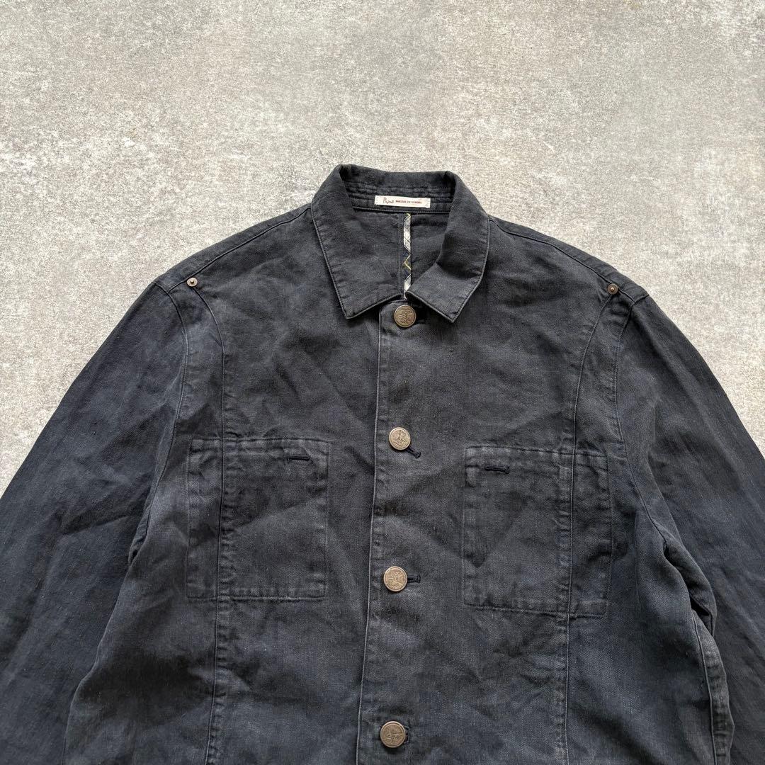 【Papas】 パパス リネンカバーオール ジャケット 90s 麻 ヴィンテージ
