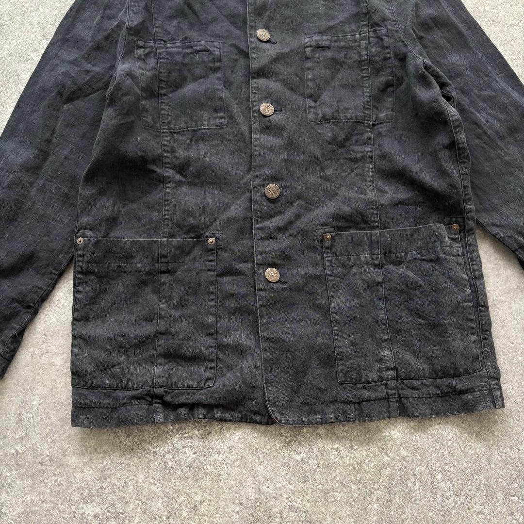 【Papas】 パパス リネンカバーオール ジャケット 90s 麻 ヴィンテージ