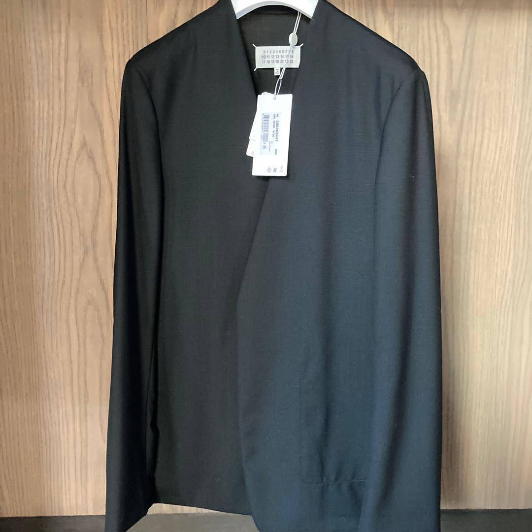 【超美品】Maison Margielaノーカラージャケット ブラック46 新品