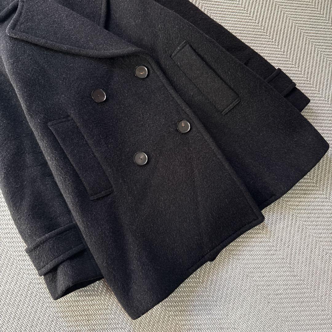 極美品 UNTITELD ウール アルパカ ピーコート ダブル 黒 サイズ2