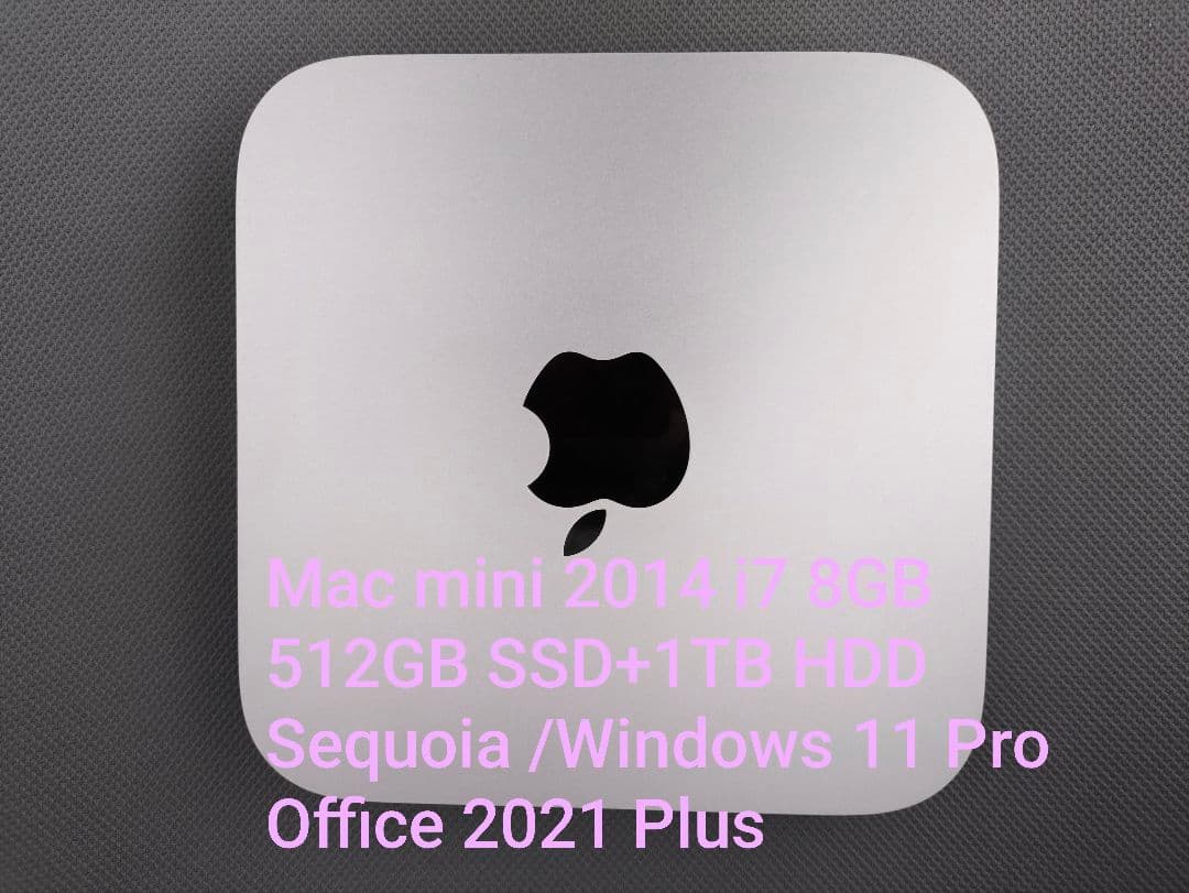 Macデスクトップ Mac mini 2014 i7 8GB 512GB SSD+1TB Dual