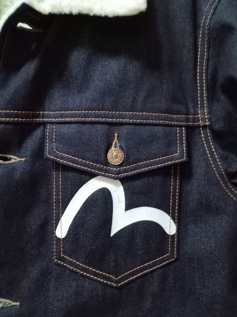 エビス　デニム　ジャケットコート L 大 カモメ 白