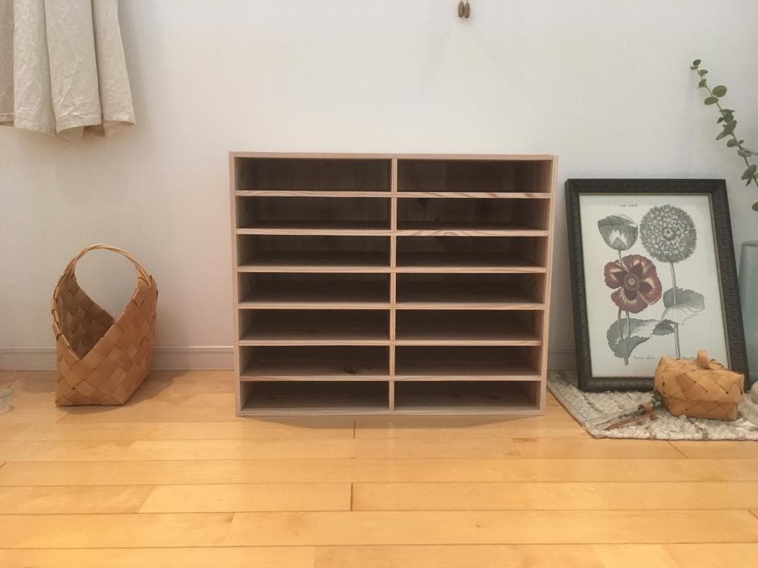 ★送料無料★サイズ変更可能★A4木製7段2列書類棚/無垢材 収納 オーダー可能