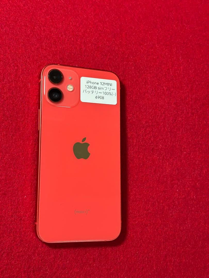 【6908】iPhone 12MINIレッド 128GB simフリー