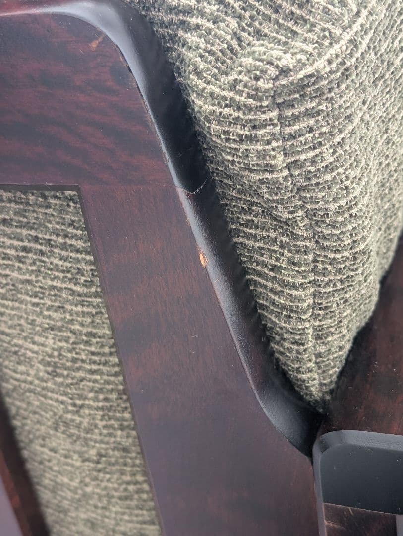 USED/北海道民芸家具 一人掛けソファ 飛騨産業 和モダン カバ材