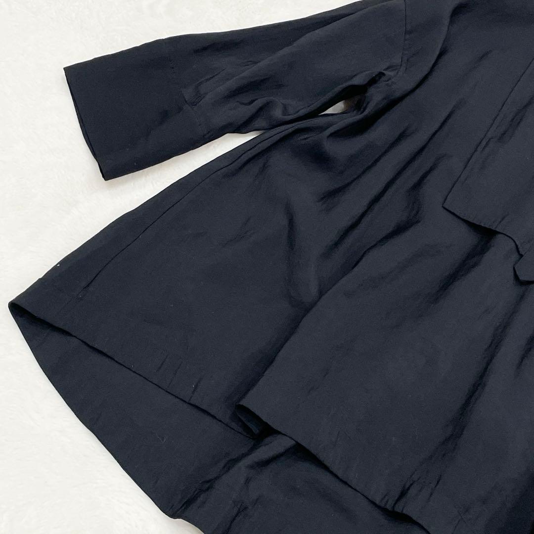 美品　BEARDSLEY パール釦袖ボリュームシャツ Fサイズ ブラック