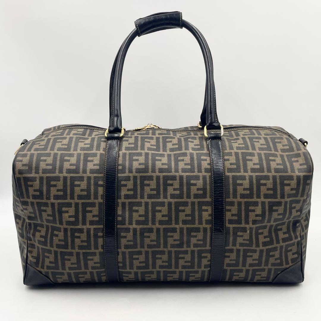 【美品】FENDI フェンディFF柄 2way ボストンバック PVC×レザー