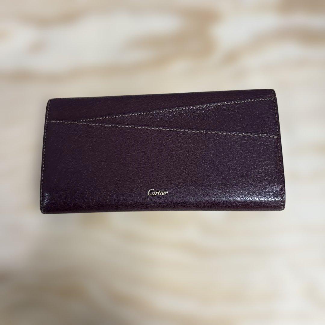 カルティエ バーガンディ 長財布 エンベロープスタイル