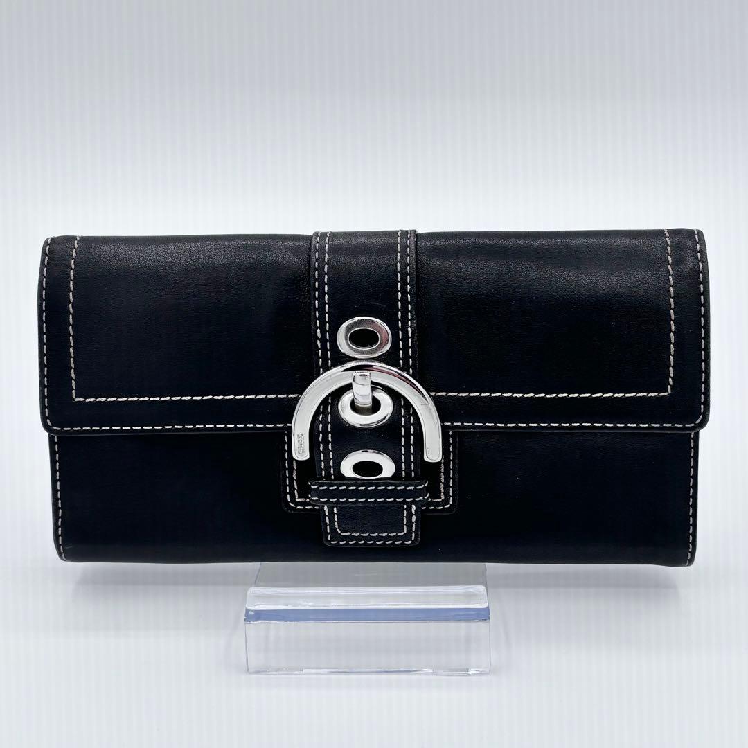 ✨美品✨ COACH コーチ レザー 二つ折り 長財布 黒 ヴォルテックス