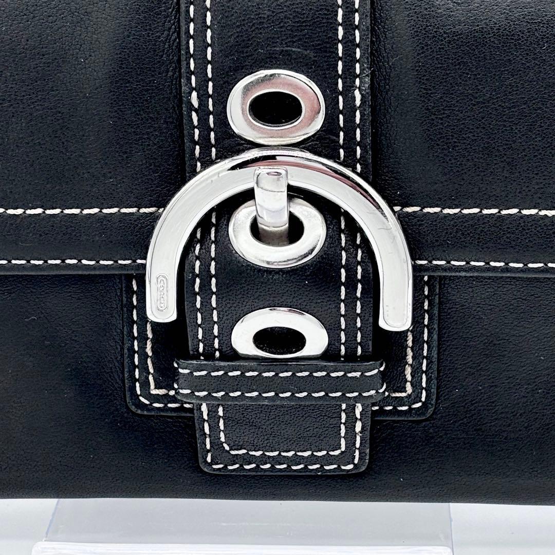 ✨美品✨ COACH コーチ レザー 二つ折り 長財布 黒 ヴォルテックス