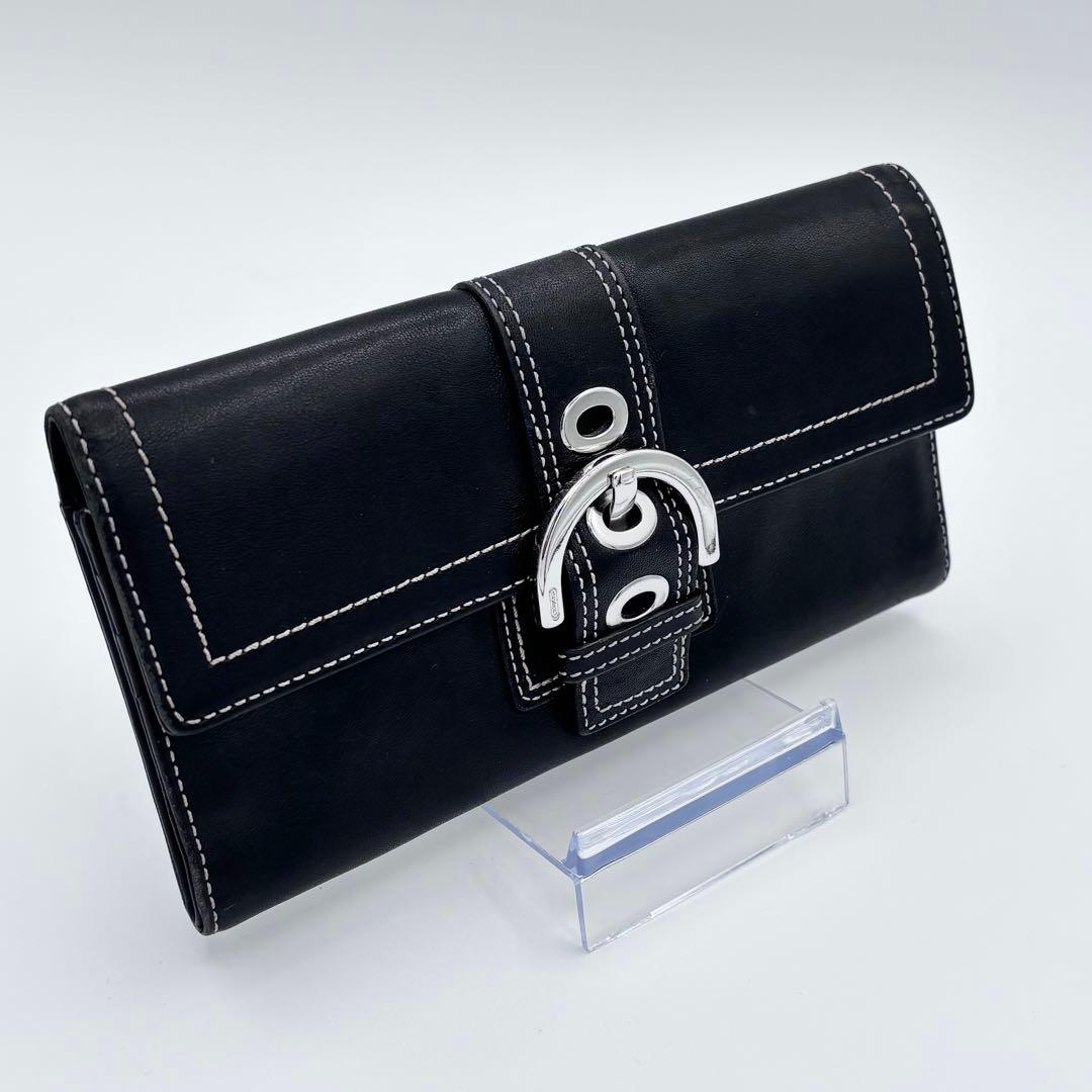 ✨美品✨ COACH コーチ レザー 二つ折り 長財布 黒 ヴォルテックス