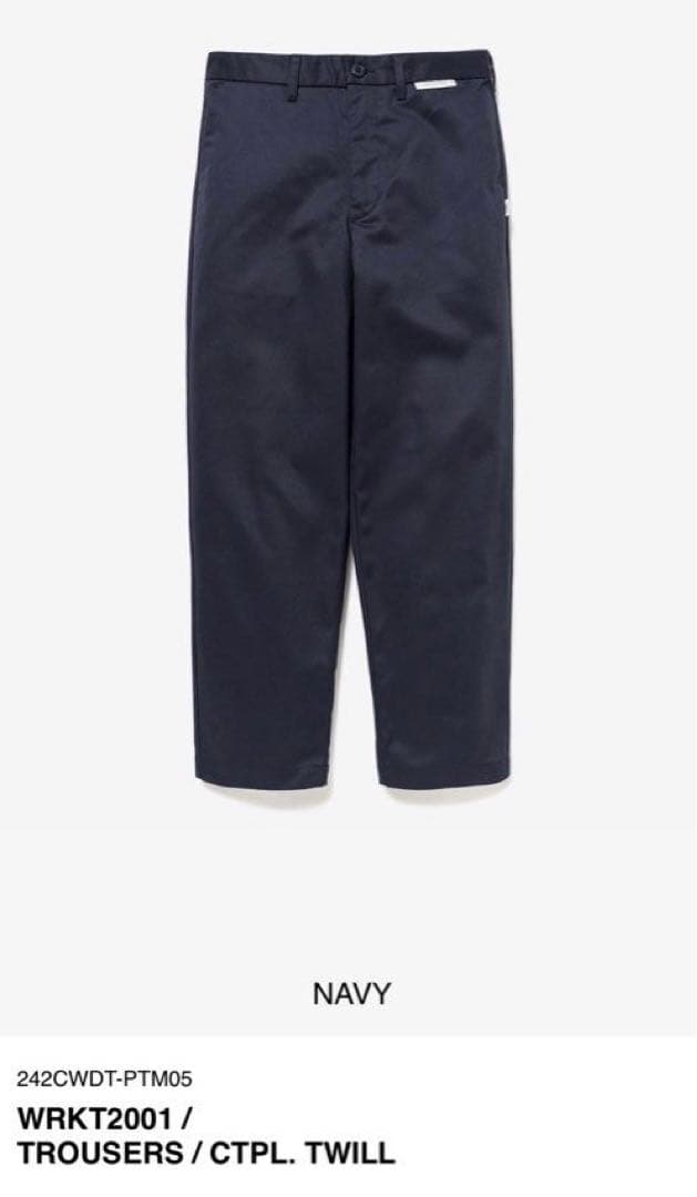 パンツ WTAPS WRKT2001 TROUSERS CTPL.TWILL NAVY