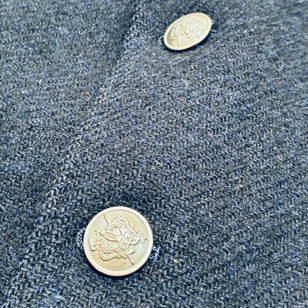 【美品】ケント　ハリスツイード　テーラードジャケット　ネイビー　銀ボタン　M