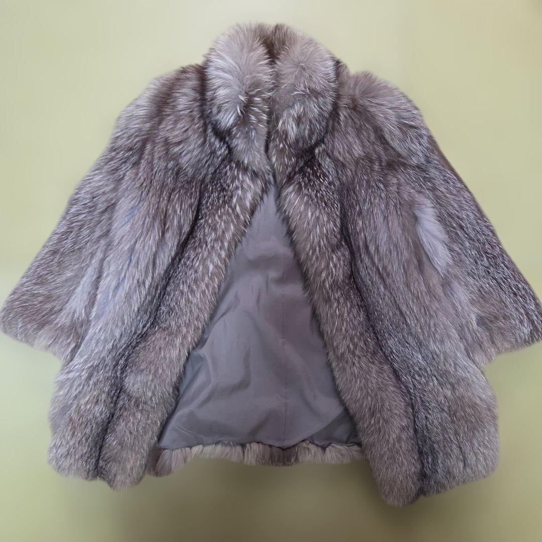 EMBA ファーコート 総丈81cm Lサイズ相当 ブルーフロストフォックス