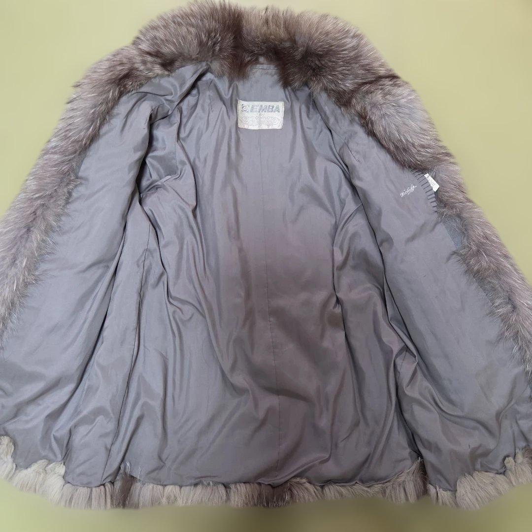 EMBA ファーコート 総丈81cm Lサイズ相当 ブルーフロストフォックス