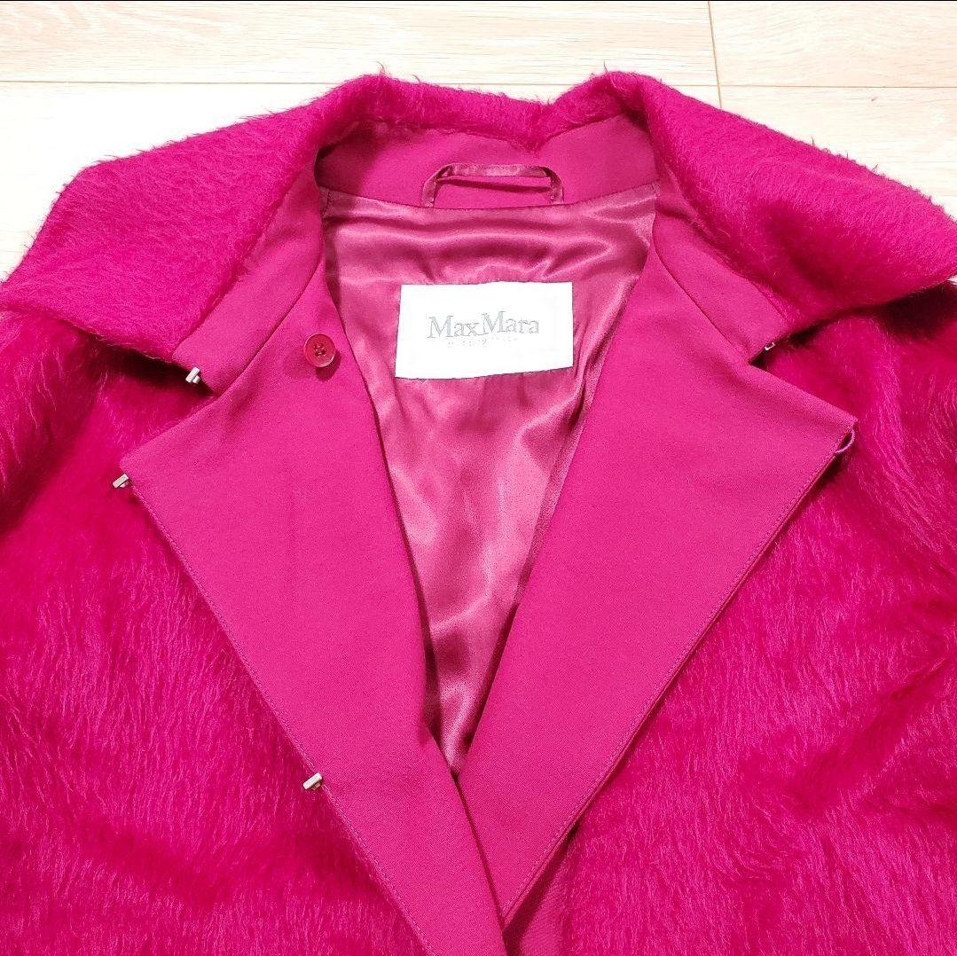 美品✨MaxMara ピンク ファーコート アルパカ シャギーショートコート