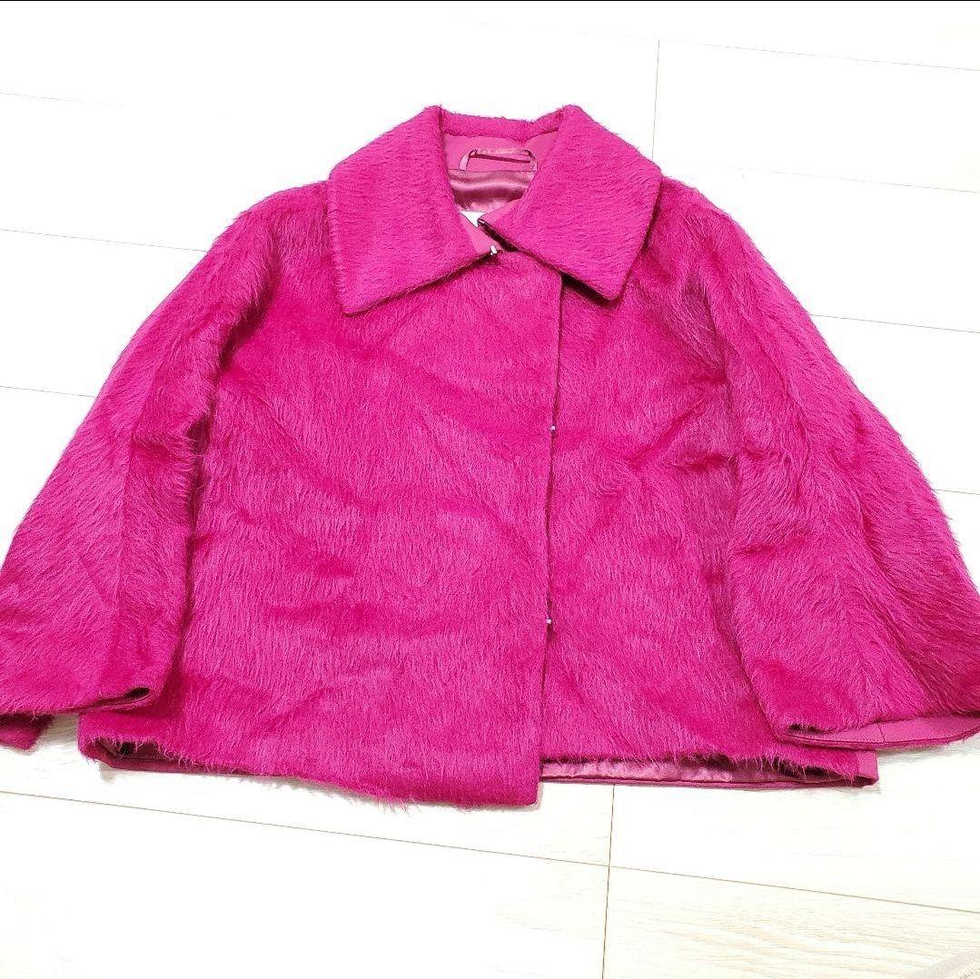 美品✨MaxMara ピンク ファーコート アルパカ シャギーショートコート