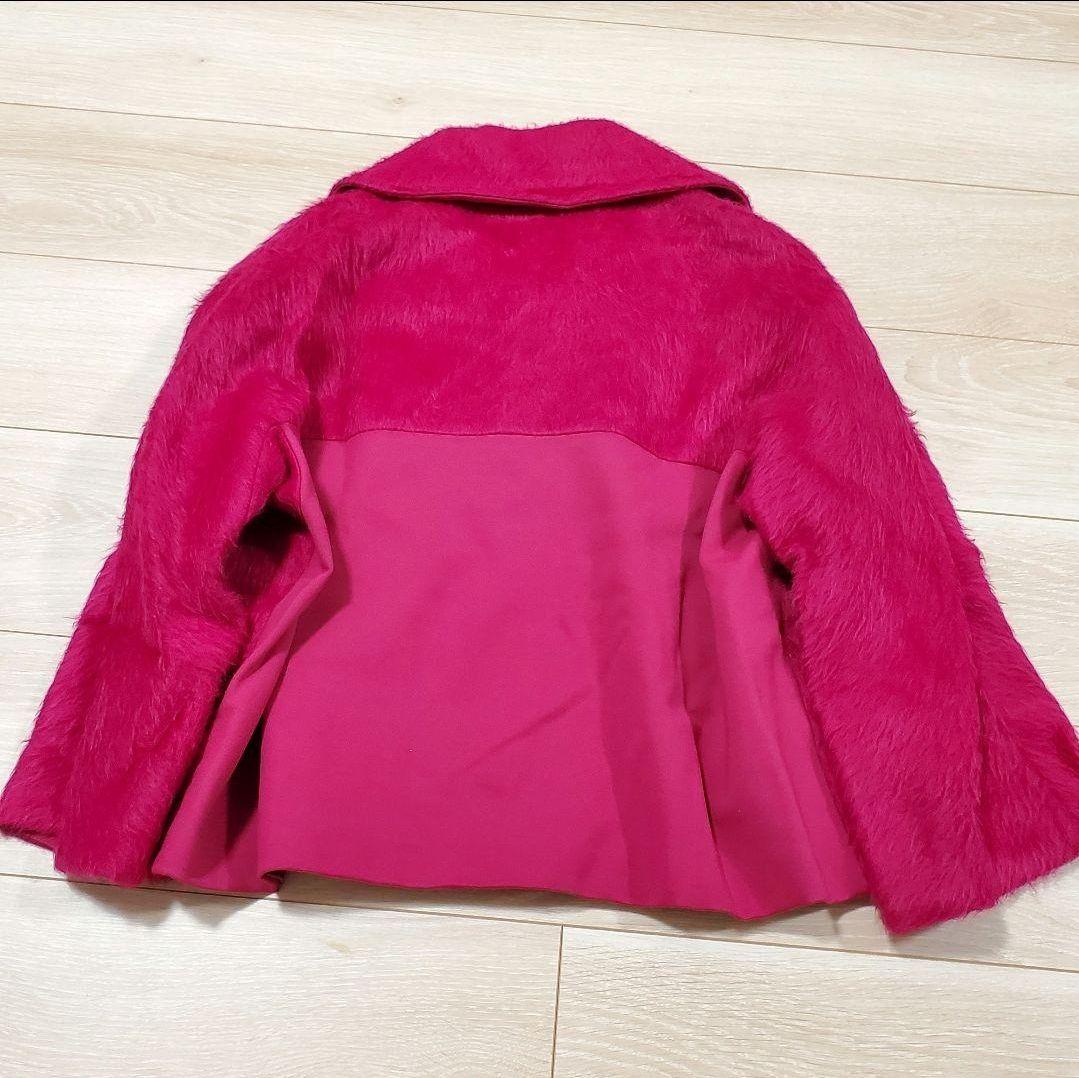 美品✨MaxMara ピンク ファーコート アルパカ シャギーショートコート