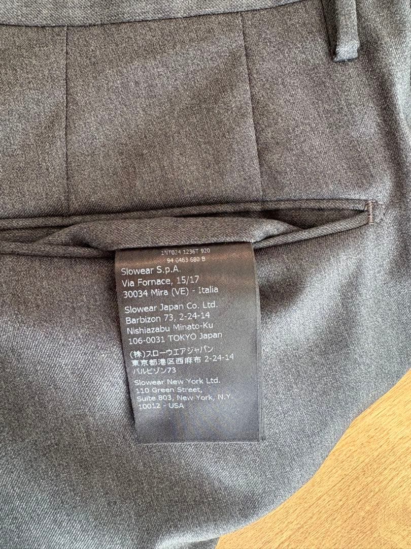 INCOTEX 46 グレー ウール SUPER100’S