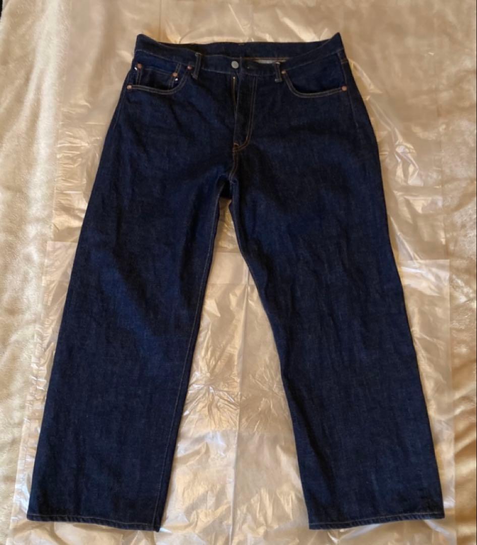 児島ジーンズ　15ozセルビッチパイプドワイドデニム