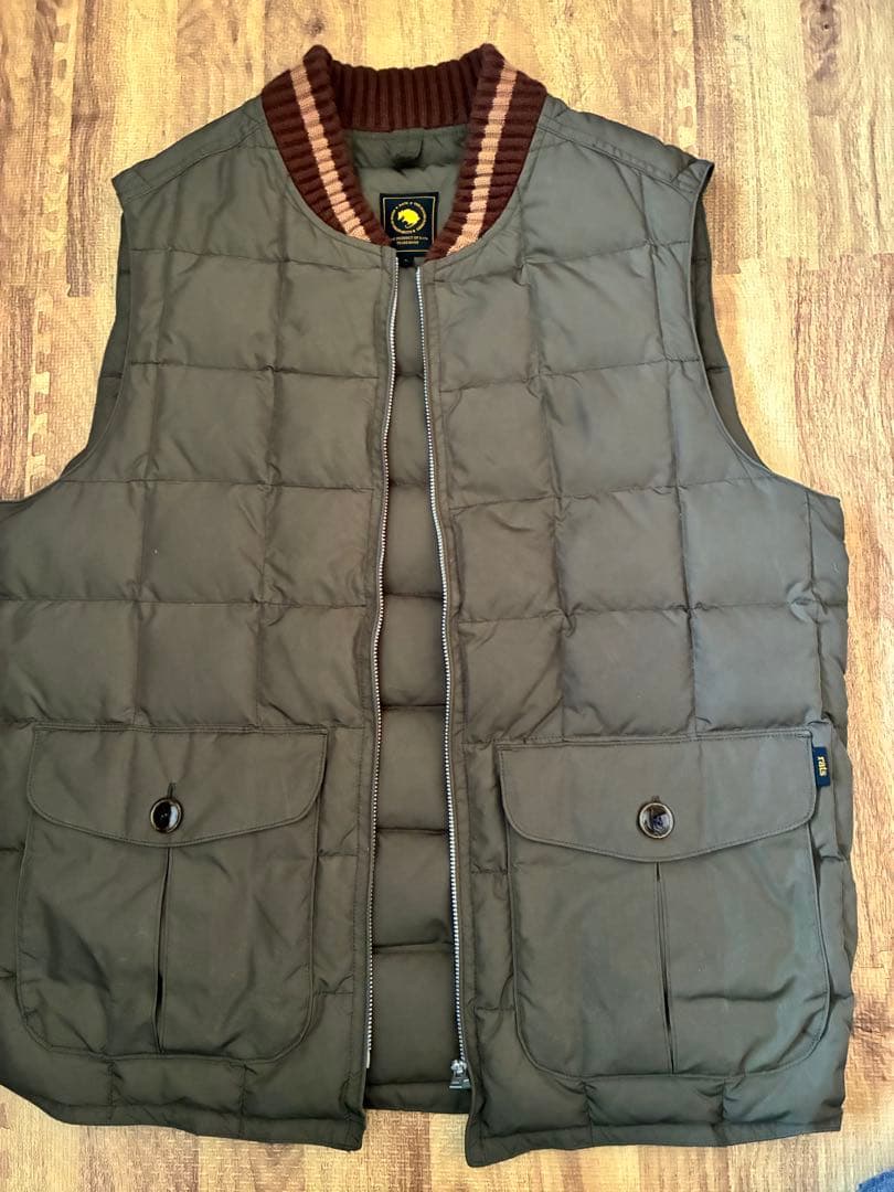 RATS キルティングダウンベスト Lサイズ オリーブグリーン