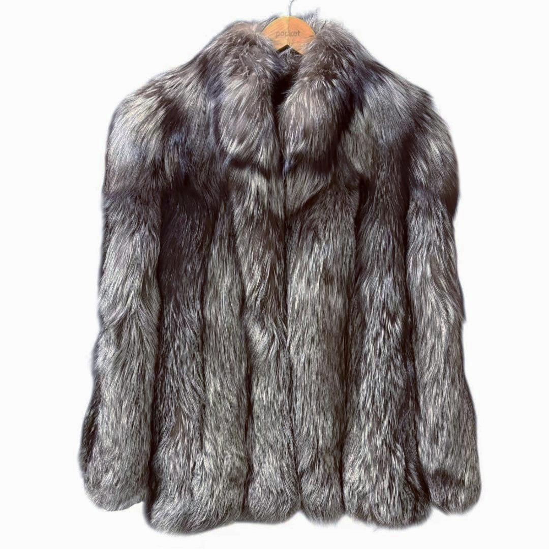 美品　Chombert　毛皮　フォックスコート　リアルファー　柔らか　肉厚◎