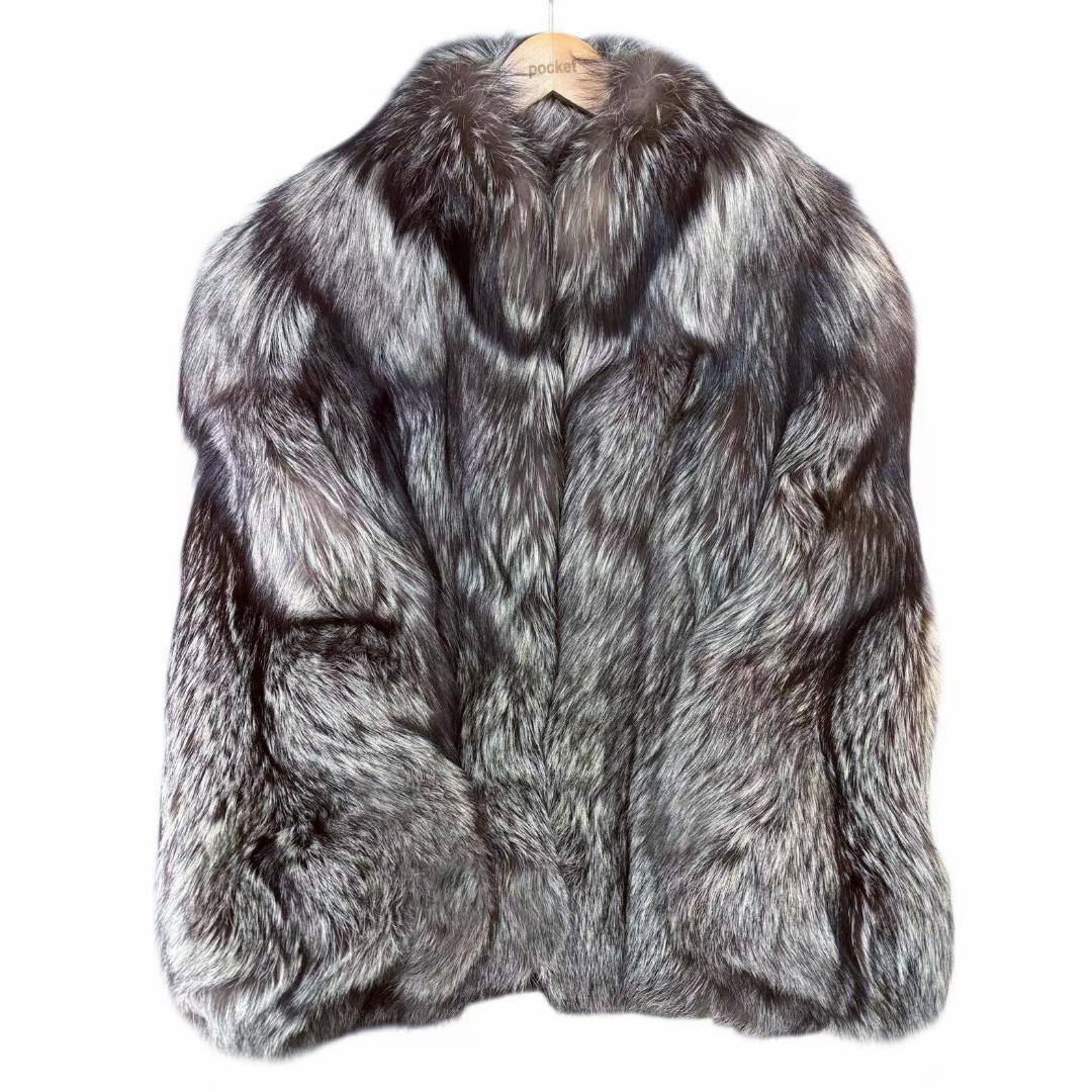 美品　Chombert　毛皮　フォックスコート　リアルファー　柔らか　肉厚◎