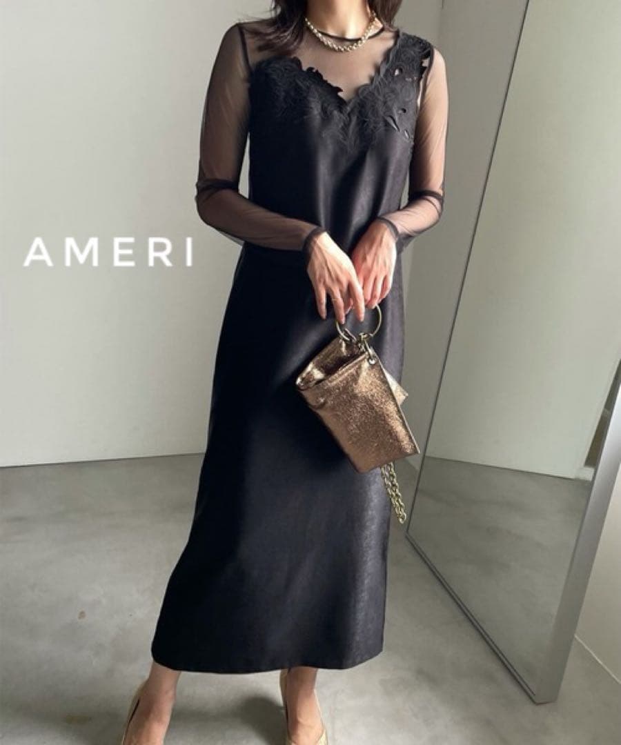 にし　AMERI アメリ　CUTWORK DRESS　ドレス　ワンピース