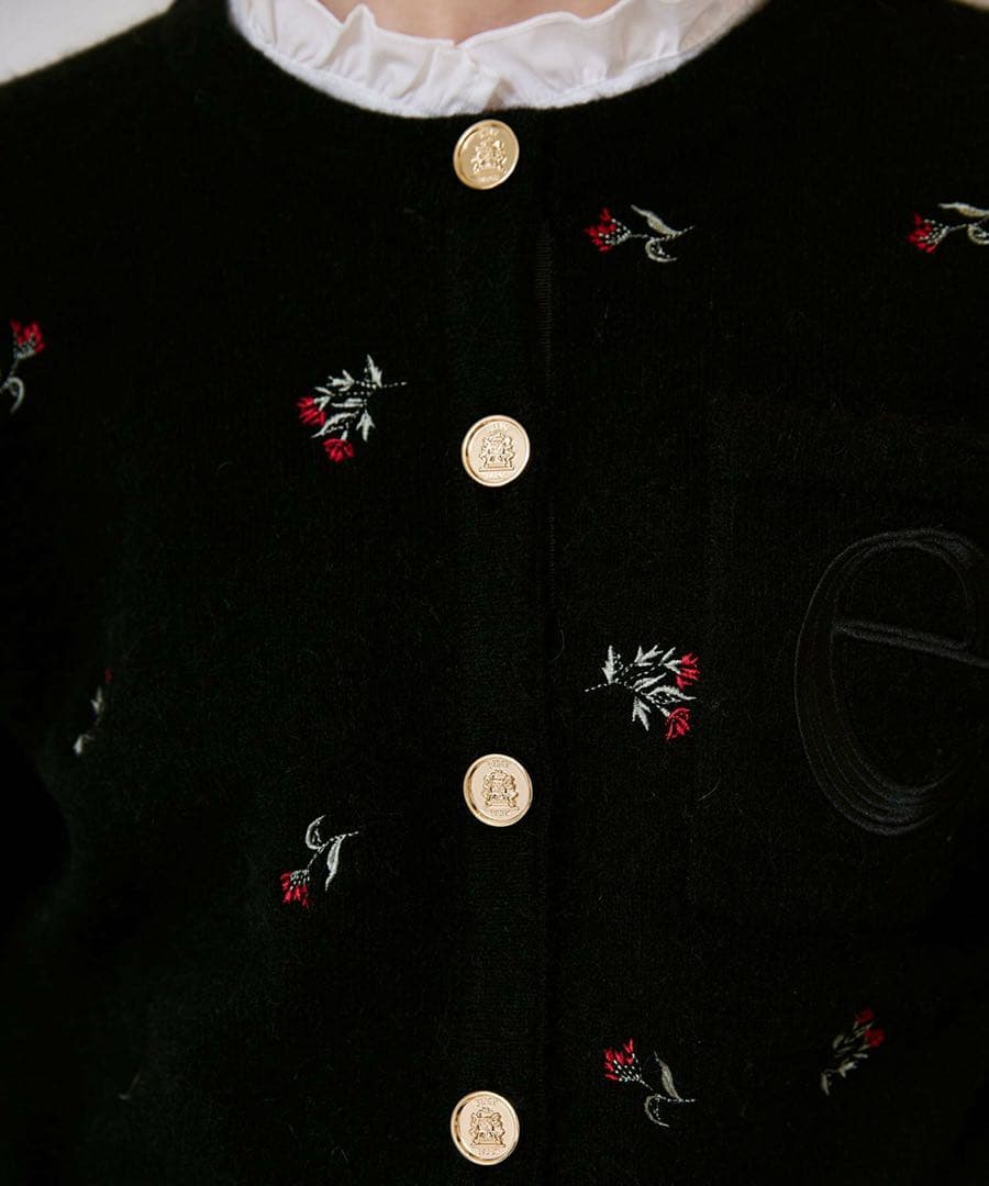 eimy istoire Attachedcollrフラワーモチーフカーディガン