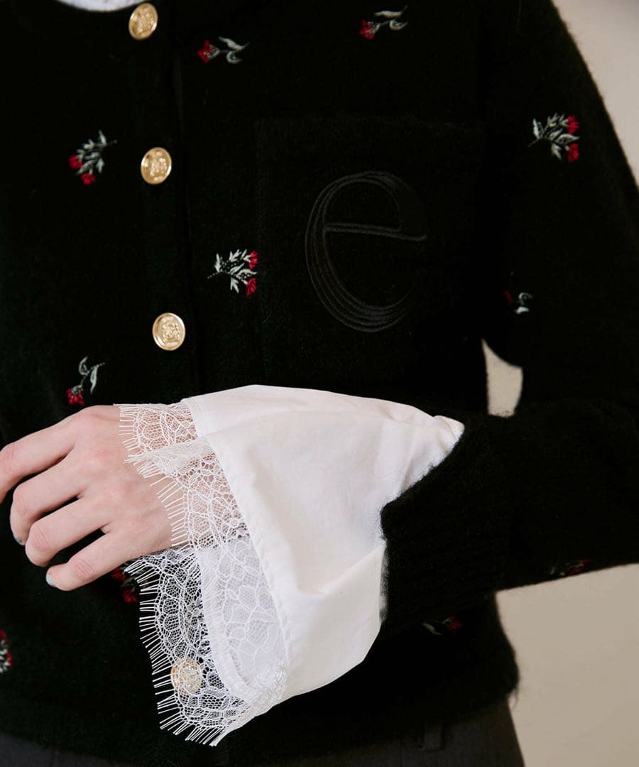 eimy istoire Attachedcollrフラワーモチーフカーディガン