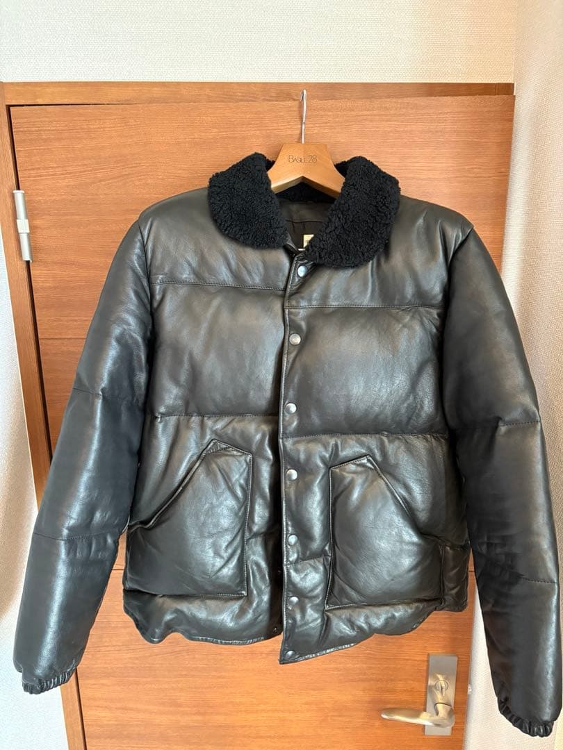 「リトルボーイ」【美品】ロンハーマン　レザーダウンジャケット ボア襟　黒L