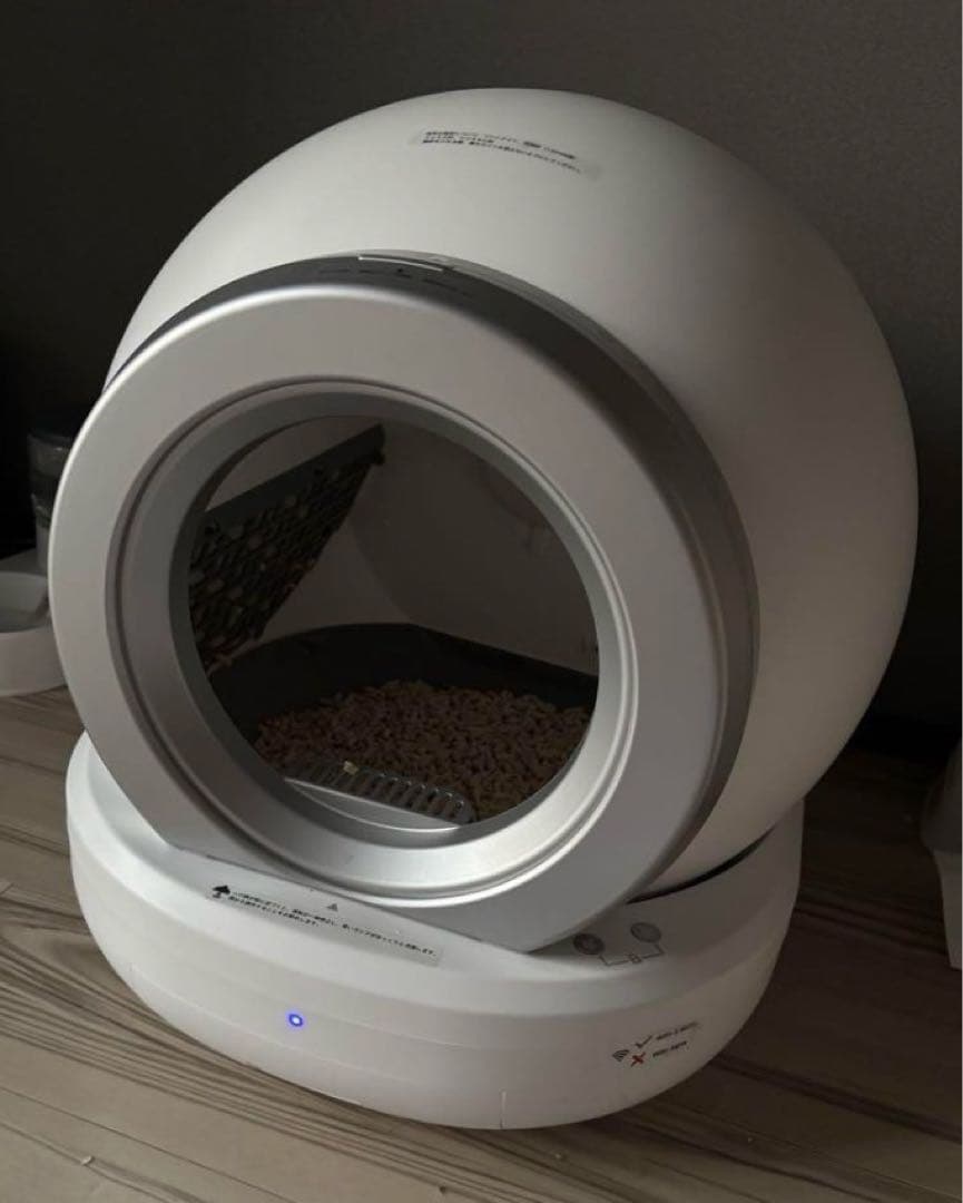 猫用【全自動猫トイレ】ドーム型ホワイト 約52×54×60cm 中古品