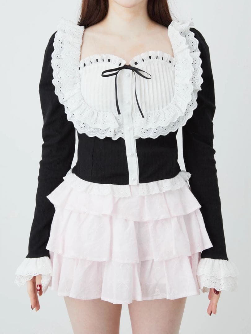 Ank Rouge アンクルージュ プリンセステレコTOPS ブラック